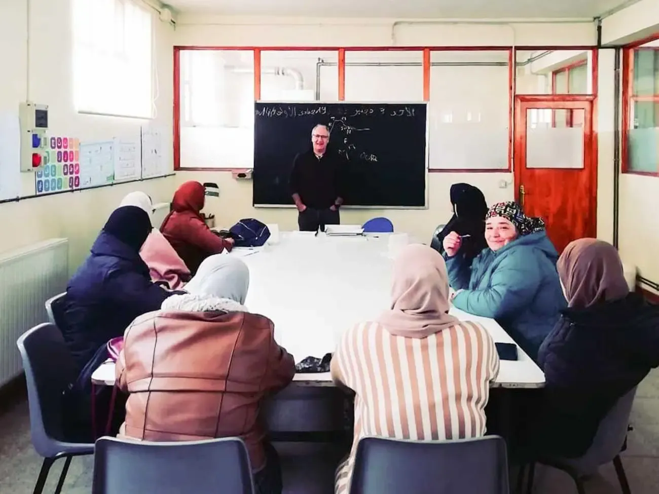 A group of women taking a class